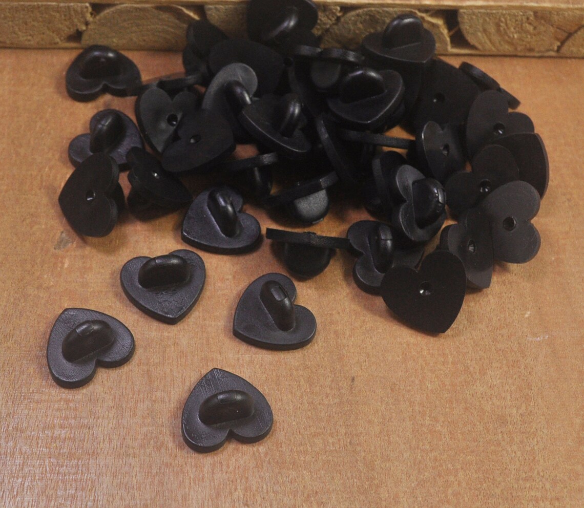 20Pcs Black Heart Rubber pin back Rubber Pin Backs for Hat Etsy