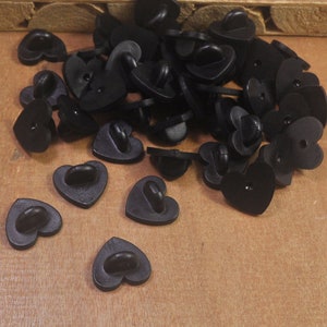20Pcs Black Heart Rubber pin back, Rubber Pin Backs for Hat Pins,rubberback, rubber pinback, pin back, pin upgrade, pin lock