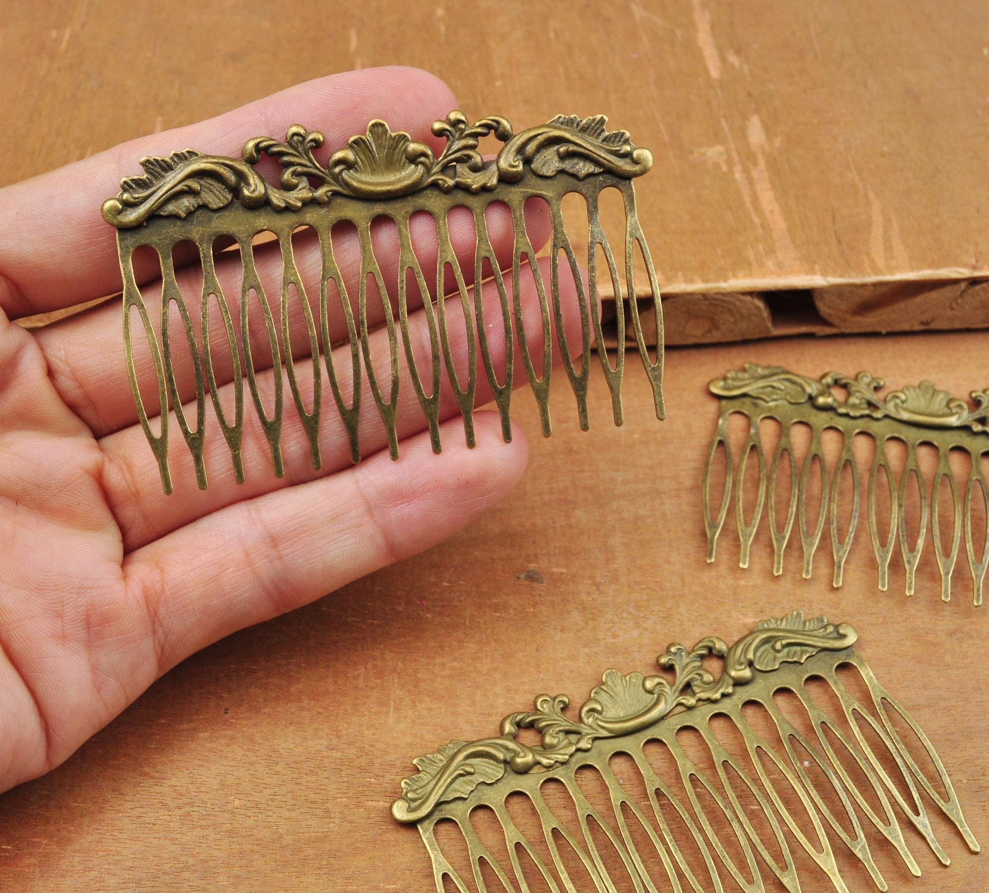 アンティーク装飾的な金属製コーム2個セット Antique hair comb - Etsy 日本