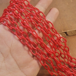 5Pcs Red plastic chain,20 inch, acrylic chain with oval links,Acrylic Chain for DIY Necklaces,Jewelry, Mask necklace，Eyeglass Chain