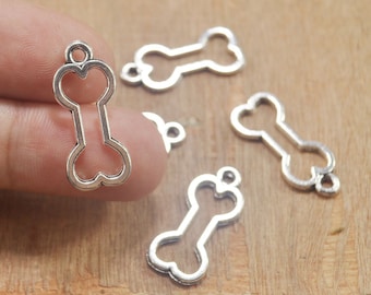 30 Stück Hundeknochen Charms antikes Silber Ton.Dog Knochen Anhänger, Lucky Bone Anhänger, doppelseitige Befestigungen DIY Schmuckherstellung