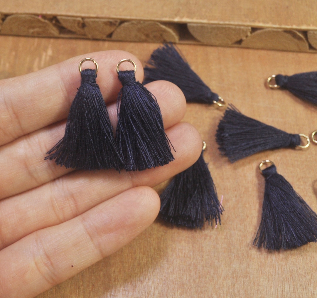 100x Baumwoll Quasten 3,3cm - Bastelzubehör Mit Metallring