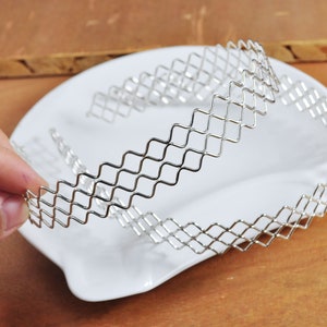 5/10Pc sports wave springs hair band metal headband,Metal hairband,Silver color Headbands,blank metal band,simple headband,grid headband