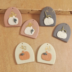 Kürbis Ton Ohrringe Anhänger, Herbst Clay Tropfen Ohrringe Charm,Handgemachte Polymer Clay Ohrringe,DIY Ohrringe Fundstücke,Halskette Schmuck Handmade