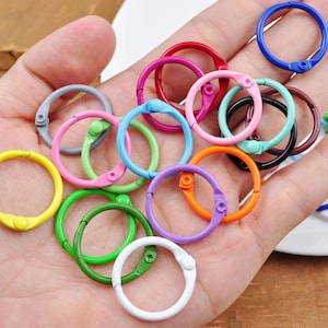 20 anelli di rilegatura in colori misti, anelli per raccoglitori da 25 mm, anelli elastici, anelli per rilegatura, anelli per carte, anelli per album, diari, fogli sciolti, album di ritagli