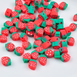40/100Pcs 9mm Small Strawberry shape beads,Strawberry Polymer Clay,Strawberry Polymer Clay Beads, bead for bracelet necklace charm