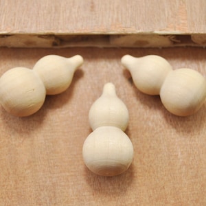 50pcs Unfinished Natural Wooden Gourds Beads, wood gourd pendant,Wood Cucurbit ,Wood Calabash No Hole --37x19mm