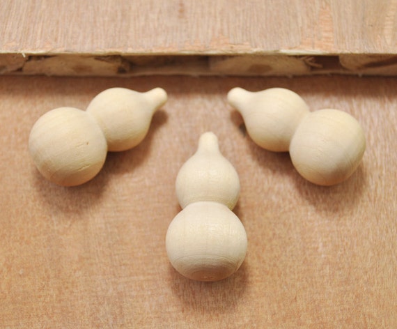 30pcs Unfinished Natural Wooden Gourds Wood Cucurbit Large Size Wood Calabash No Hole --37x19mm
