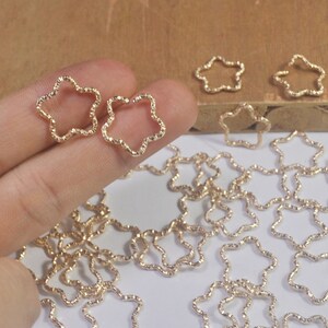 Open Jumpring,50pcs14mm New Style KC Gold Star Jump Rings Twisted Split Rings Spacer Connectors For Jewelry Making
