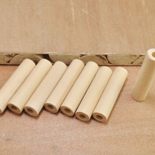 15pcs natural wood tube bead,Unfinished wooden bead,tube beads,necklace jewelry.wooden tube bead 50x12mm