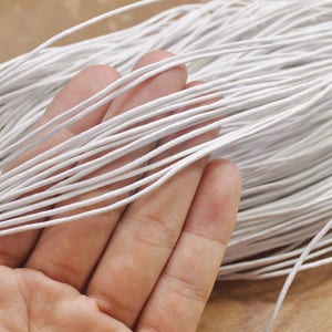 20 Yards/50 Yards Waxed Cotton Cords,1.5mm White Color Cotton Cord,Nacklace and Bracelet Cord,Beading String Cord -- FF101