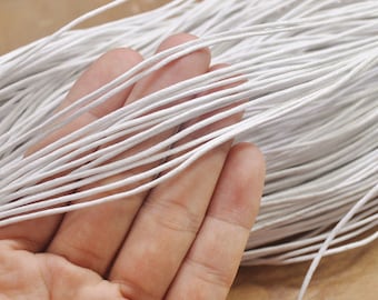 20 Yards/50 Yards Waxed Cotton Cords,1.5mm White Color Cotton Cord,Nacklace and Bracelet Cord,Beading String Cord -- FF101