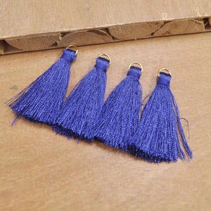 20Pcs 40mm Electric blue Tassel with Gold Jump Rings, Silk Tassel,Tassel,Tassel for Jewelry,Silky Tassel,Tassel Necklace,Tassel Earring 17#