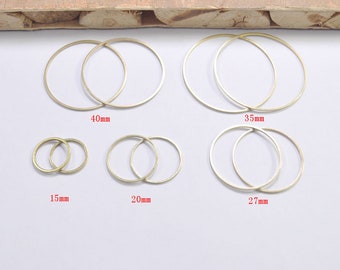 25pcs Raw Brass Circle Rings,15mm/20mm/27m/30mm/35mm/40mm Round Brass Cut Tube Circles Supplies,Simple Circles,Solid Brass Rings