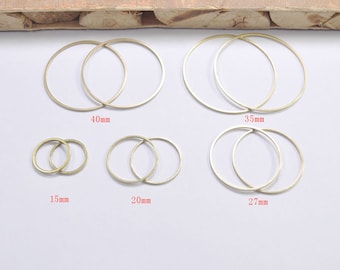 25pcs Raw Brass Circle Rings,15mm/20mm/27m/30mm/35mm/40mm Round Brass Cut Tube Circles Supplies,Simple Circles,Solid Brass Rings