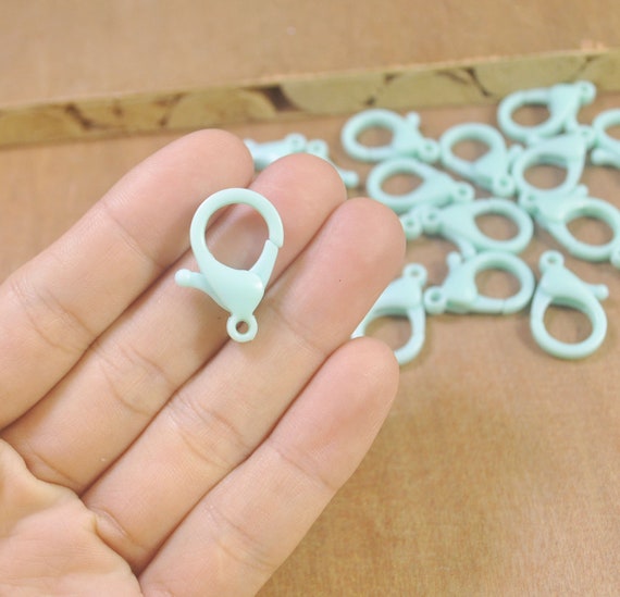 Aqua Blue--30pcs Small Plastic Lobster Clasp,glasses Chain Clasps