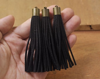 50 Pieces,Faux Suede TASSEL,Black Tassel,tassels for keychains,Suede TASSEL Tassles High Quality,Wholesale