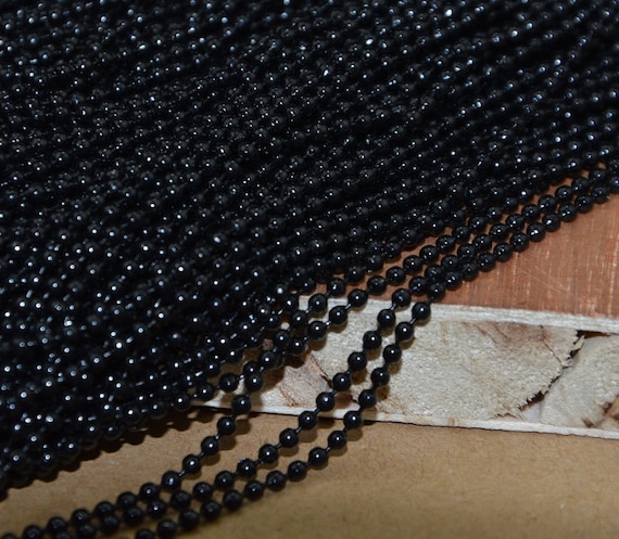 Black ball chain---2.0mm ball size--Black Necklace Chains--Black Bracelet Chain--Metal ball Chains--Chain Charm Findings