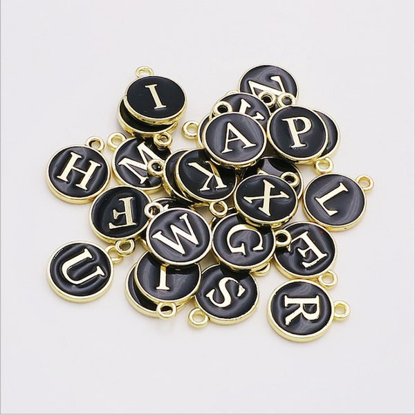Enamel Letter Charms - Etsy