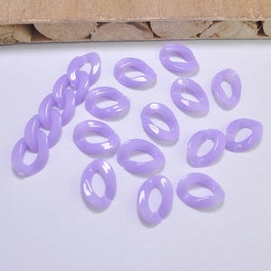 50pcs Purple  chunky chain links,Plastic Open chain links,Curb chain links,Acrylic links for DIY Chain supplies 13x18mm