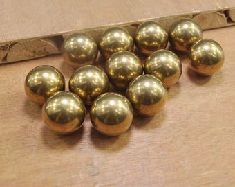 10pcs 20mm Raw Brass round ball beads,Without Holes.Brass Hallow Bead,