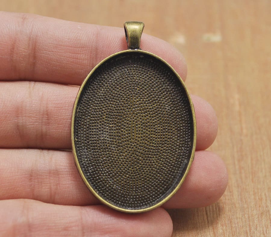 5pcs Bronze Oval Pendant Trays,Blank Pendant Settings Bezel Cup,Oval…