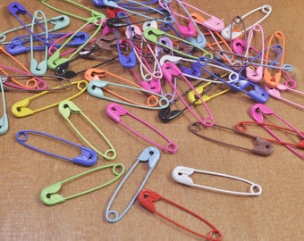 épingles de sécurité, 100pcs épingles colorées de sécurité, broche d’épingle de sûreté, métal d’épingles de sûreté, étiquette de prix bijoux d’étiquette, épinglettes de sécurité de marqueurs de point 30x6mm