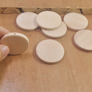 Wooden Beads,20 pieces Flat Round Natural Wood Beads,Large Unfinished Flat Round Natural Wood Bead Wooden Disc Thick Bead-40mm