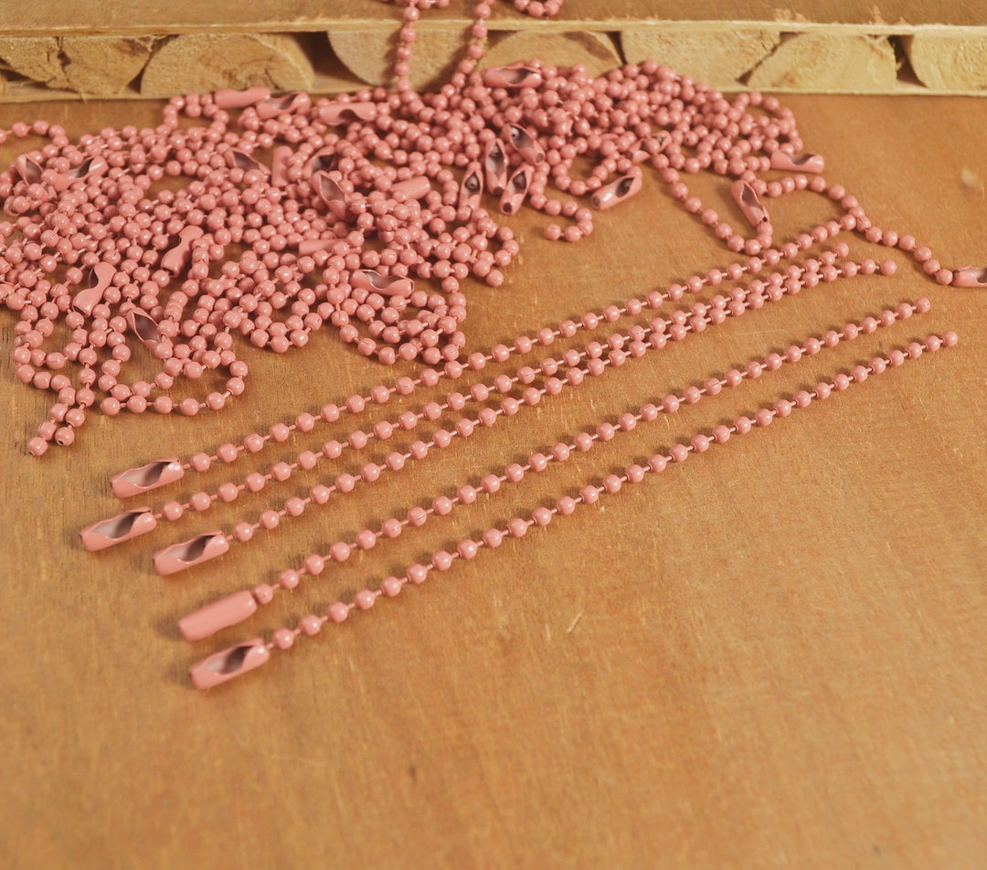 Set of 20/50pcs 4.5 Inch Dusky Pink Ball Chain,2.3mm Ball Keychain
