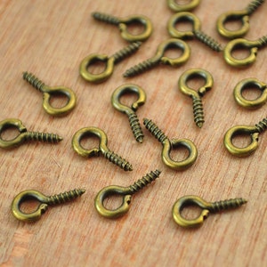 Eye hook Screw,Antique Bronze/Gold/silver Color Eye Screw Bails Eye Pins Hooks,300pcs Bronze 5mm Eye Pins connectors,jewelry accessories.