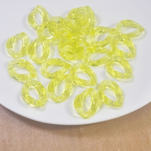 Lemon Transparent Glitter Plastic Chain,50Pcs Chunky chain links,Open chain links,Curb chain links,Acrylic Chains for Jewelry Making Chain