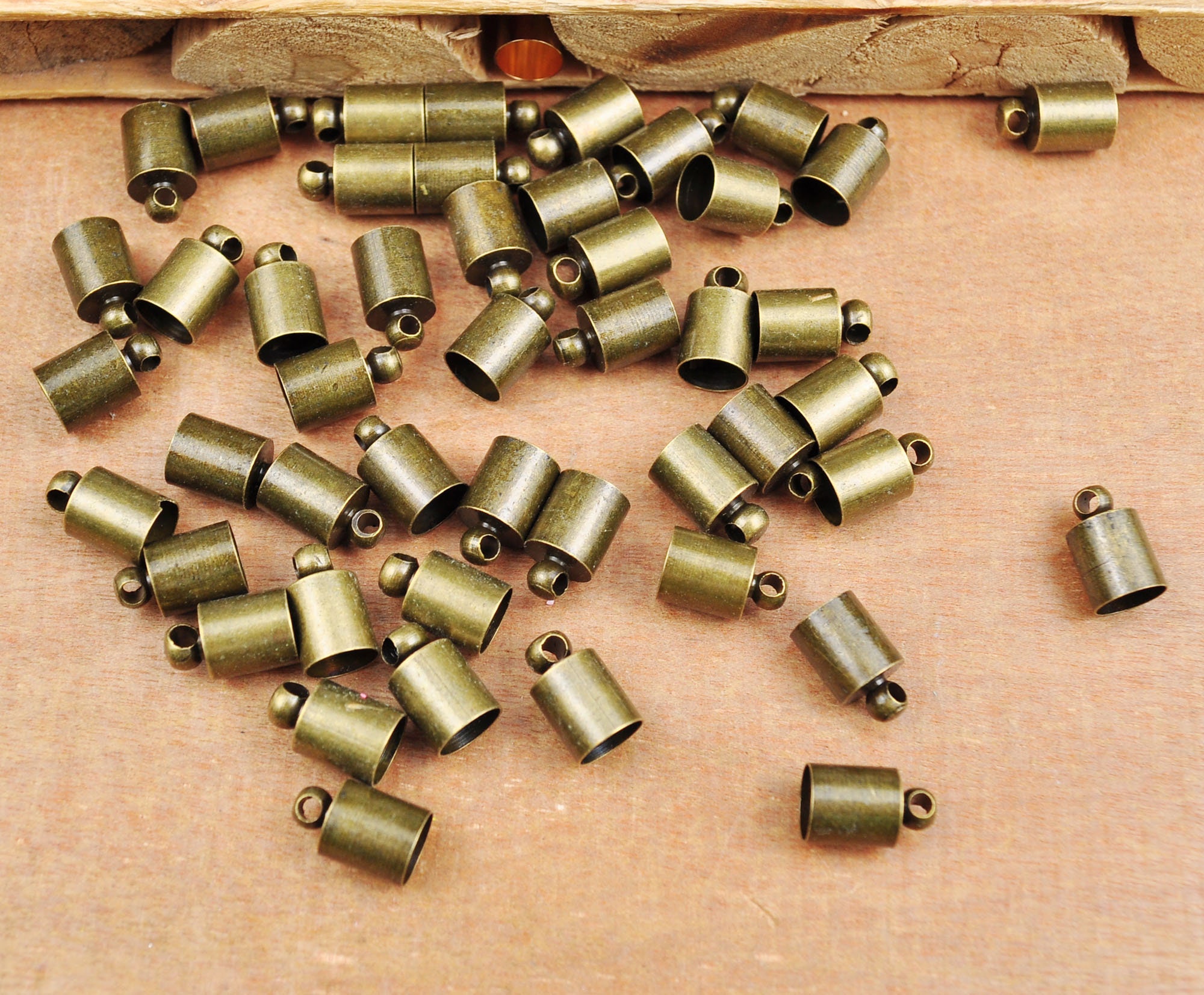 Bronze Tone Ribbon End Crimps Ribbon Clamps 35x6mm - 50pcs - Fq27331 on