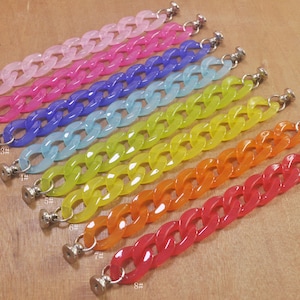 7.7” Jelly Color Shoe Chain，8 Colors,Shoe Chain Charms,DIY Shoe Decoration，Chain for Girls Adult Teens Women Charm Widgets Decoration