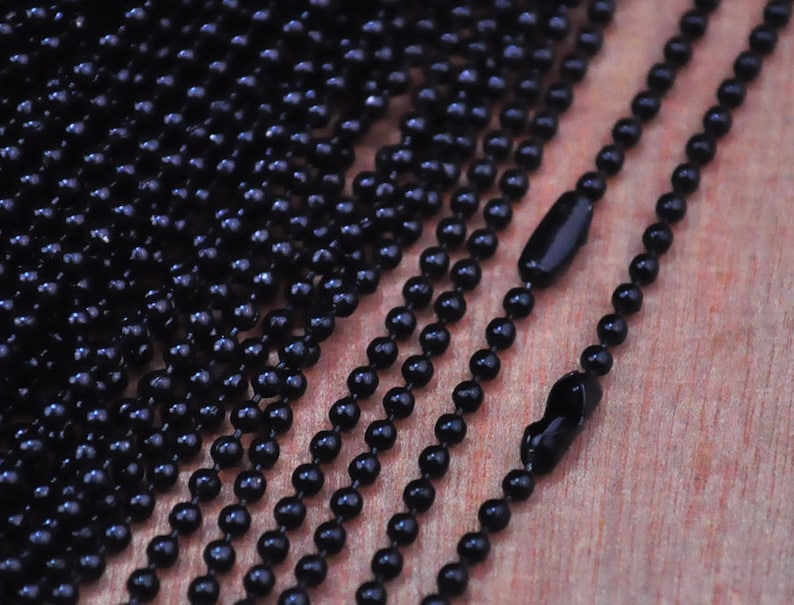 Black Ball Chain Necklaces With Connectors.27.5 Inch Long Etsy