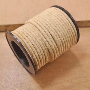 New!Round Cord,1/2/3/4/5Yards 3mm Khaki Faux Suede Cord Leather Lace Beading Necklace Making String Bracelet,Vegan Suede Cord-03#
