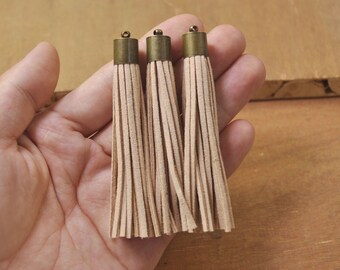 50 Pieces,Faux Suede TASSEL,Khaki Tassel,tassels for keychains,Suede TASSEL Tassles High Quality,Wholesale
