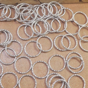 Open Jumpring,20mm Twisted Rhodium Jump Rings,Round Rhodium Findings,Supplies, Link, Ring, Loop Rhodium Plated - 30pcs