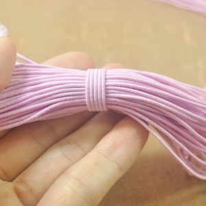 50/100yards Light Pink Elastic Cord,1mm Nylon Coated Round Elastic Cord Stretch Beading Mala String,Stretch Drawstring,Stretch Cord