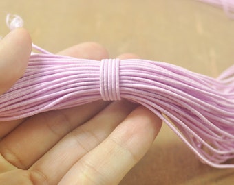 50/100yards Light Pink Elastic Cord,1mm Nylon Coated Round Elastic Cord Stretch Beading Mala String,Stretch Drawstring,Stretch Cord