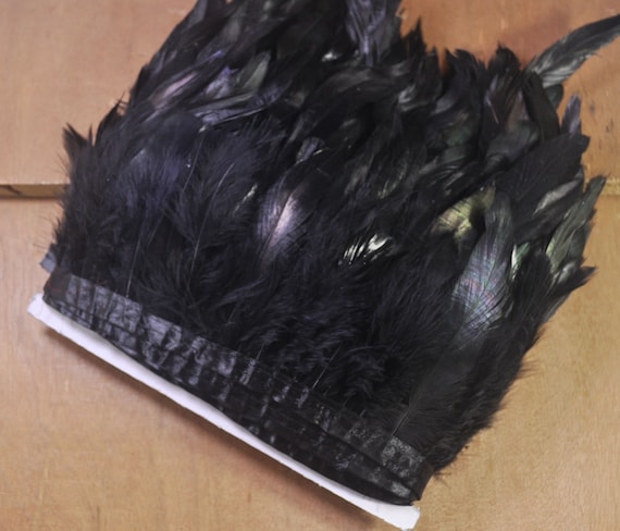Black Feather Trim Rooster Feather Fringe Trims,feather Fringe