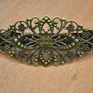 Handgemachte Französische Haarspange Antik Bronze Haarspange,5Stk Bronze filigrane Blume Französische Haarspangen,filigrane Metallclips 78x35mm