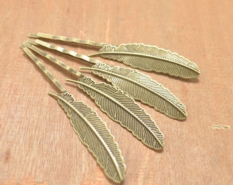 20 Stück Wholesale Antik Bronze Filigrane Feder Haarnadeln Clip Setting- hochwertige Haarspange, Bobby Pin.