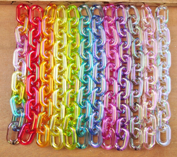Big AB Clear Oval Cable Chunky Chain Links,plastic Open Chain