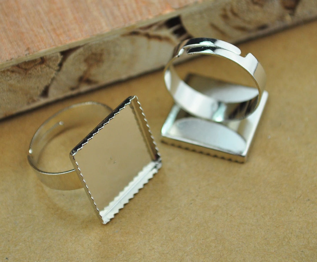 thumbnail interactive-video image 1 of Solid Sterling Silver Ring Blanks (S925) – 9x7mm Cabochon & Facetted Stone Settings – Various Sizes 1 of 5