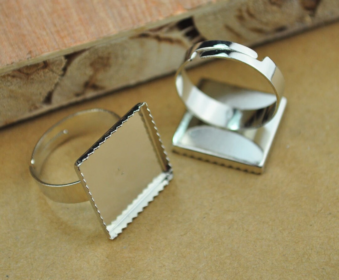 Solid Sterling Silver Ring Blanks (S925) – 9x7mm Cabochon & Facetted Stone Settings – Various Sizes