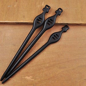 1-10Pcs High Quality Ebony Wood hair stick,Hand wood carved hair stick carved shawl pin， Smooth Black pipa Wooden hair stick,Wood Hairpin