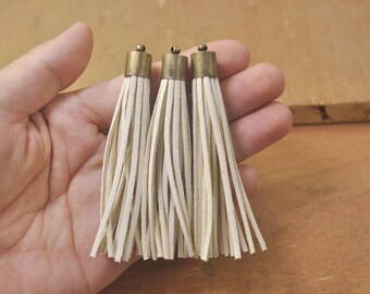 50 Pieces,Faux Suede TASSEL,Beige Tassel,tassels for keychains,Suede TASSEL Tassles High Quality,Wholesale