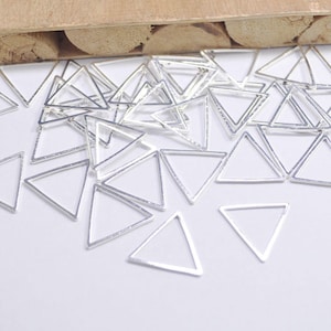 50pcs Silver Triangle Charm,Brass Triangle Rings,Silver Plated Triangle Connectors,Triangle pendant ,Triangle Links- 15x15mm(FF3675#)