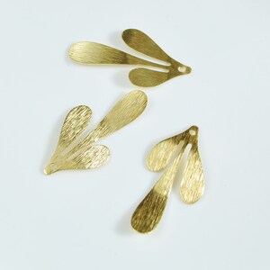 Findings 10Pcs Raw Brass Brushed Leaf Charms,Brass Textured leaves Pendants,Brass EarringsJewelry Supplies,35X17mm