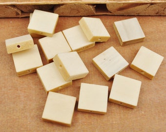 30pcs Natural Square Wooden Beads,Unfinished Geometric Wood Beads, Wood Crafts，Jewelry Making -15mm